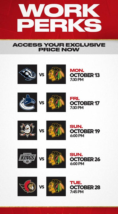 Chicago Blackhawks Work Perks Offer